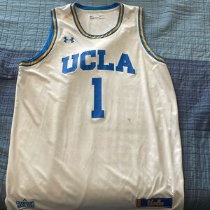 Large White under armour UCLA basketball jersey